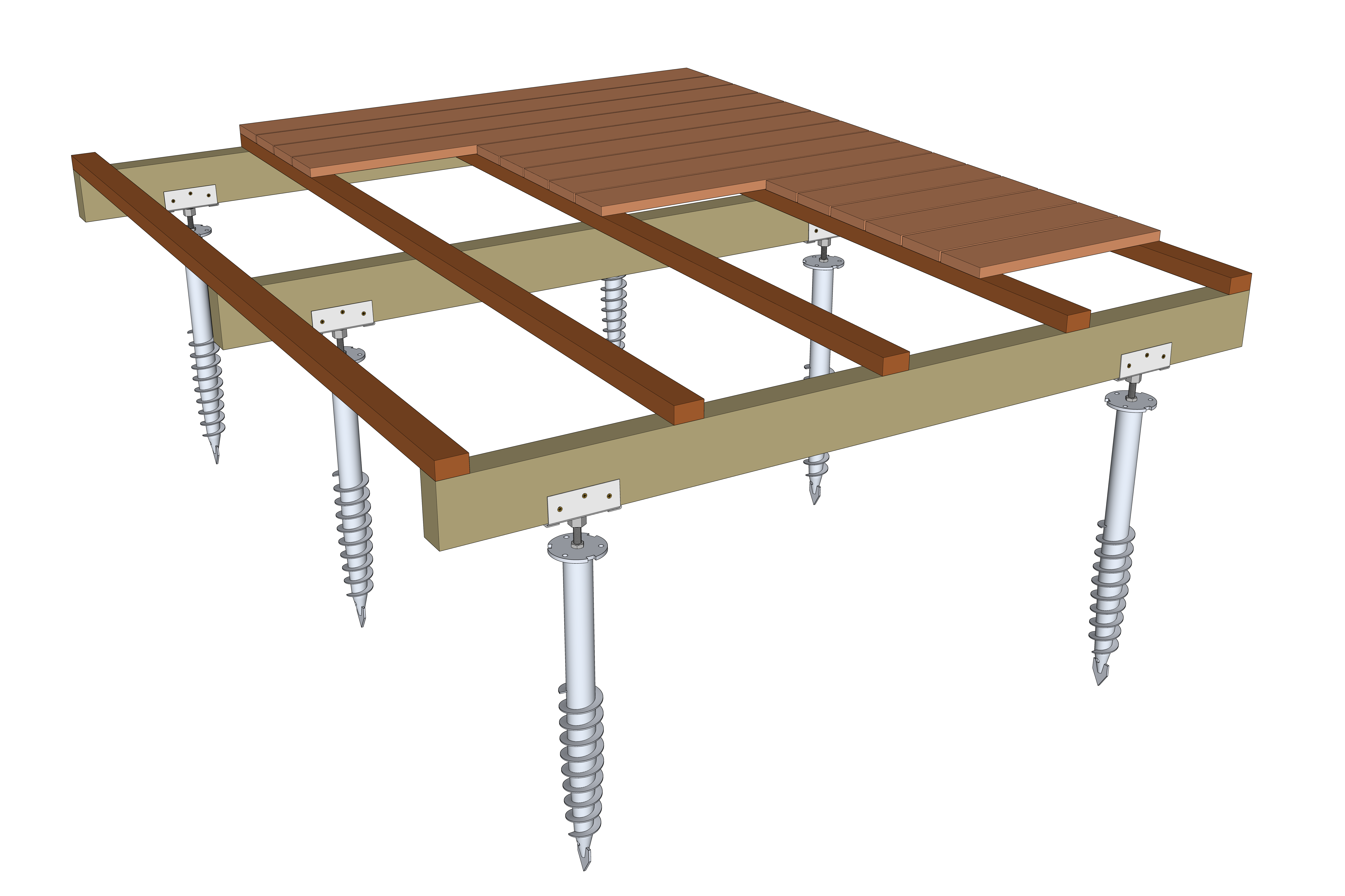 Solution 10 Weasyfix complète - Solution sur vis de fondation pour terrasse bois ou bois composite